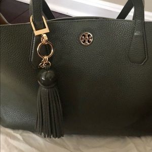 Tory Burch olive green tote, gently used